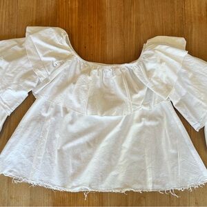 Tee Ink Australian Boho Chic Off-Shoulder Ruffle Top